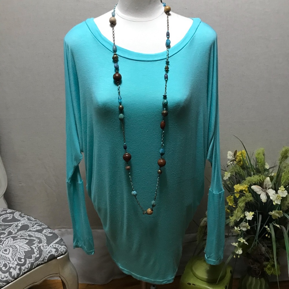 Love in Long Sleeve Turquoise Top S